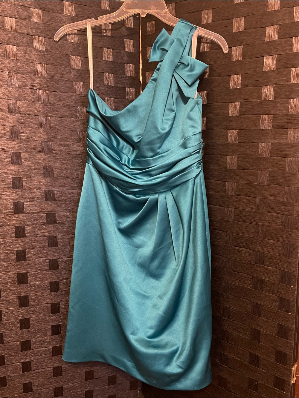 David's Bridal  One Shoulder“Malibu"  Short Dress Size 6 Nye Party Dress